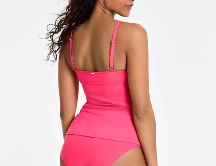 Anne Cole Surplice Underwire Tankini Top MSRP $74