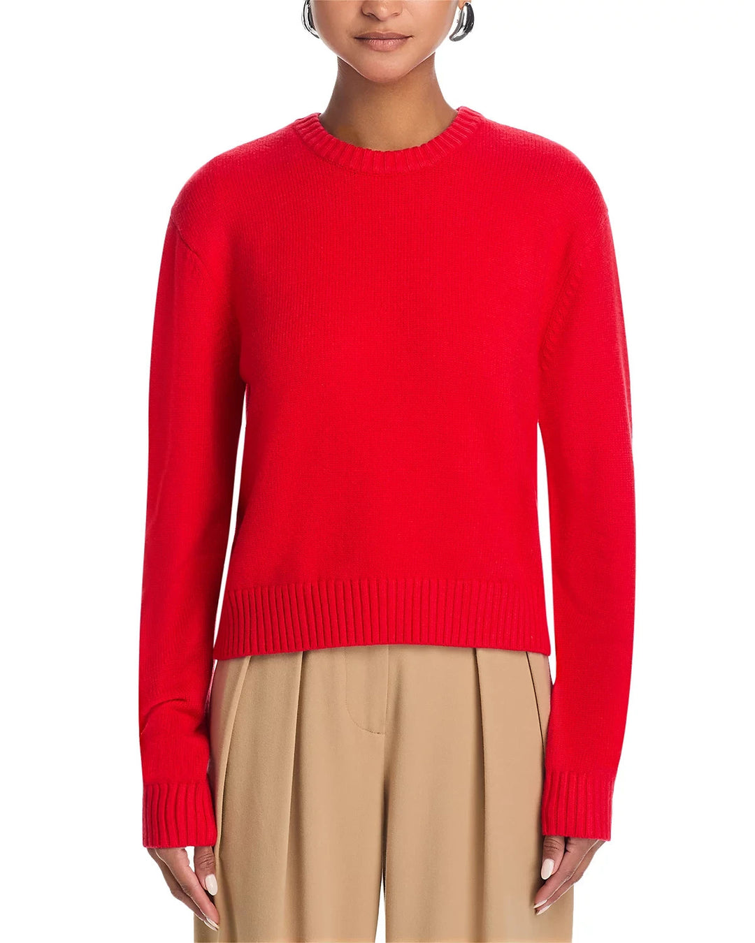 Good American Chunky Knit Mock Neck Sweater in Red - Size Xs Good American Chunky Knit Mock Neck Sweater in Red - Size Xs