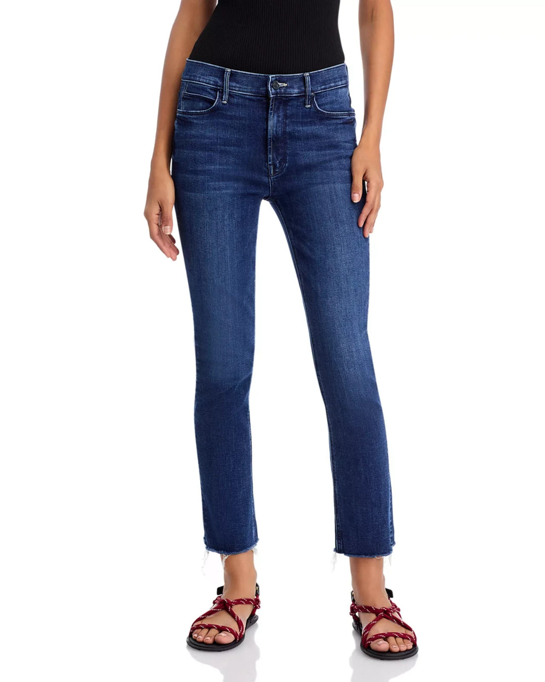 MOTHER The Dazzler Mid Rise Ankle Straight Jeans MSRP $238