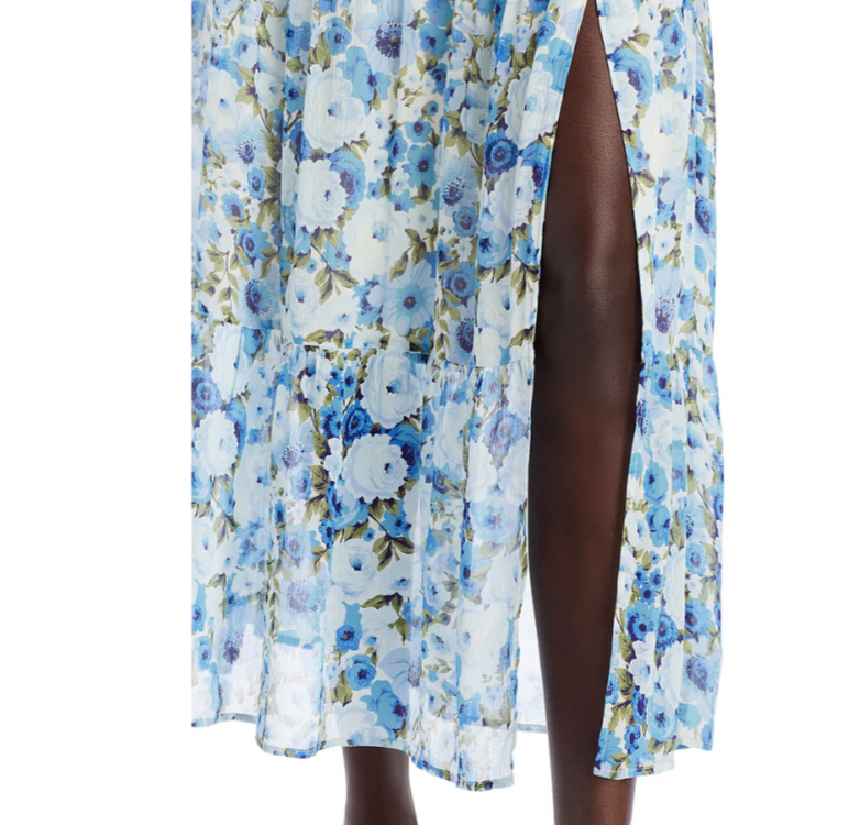 PAIGE Carmelia Floral Print Silk Dress MSRP $499