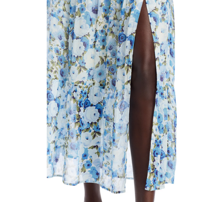 PAIGE Carmelia Floral Print Silk Dress MSRP $499