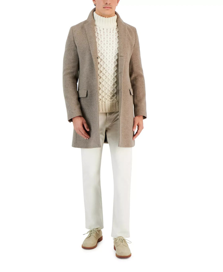 HUGO by Hugo Boss Men's Migor Slim-Fit Melange Wool Overcoat MSRP $445