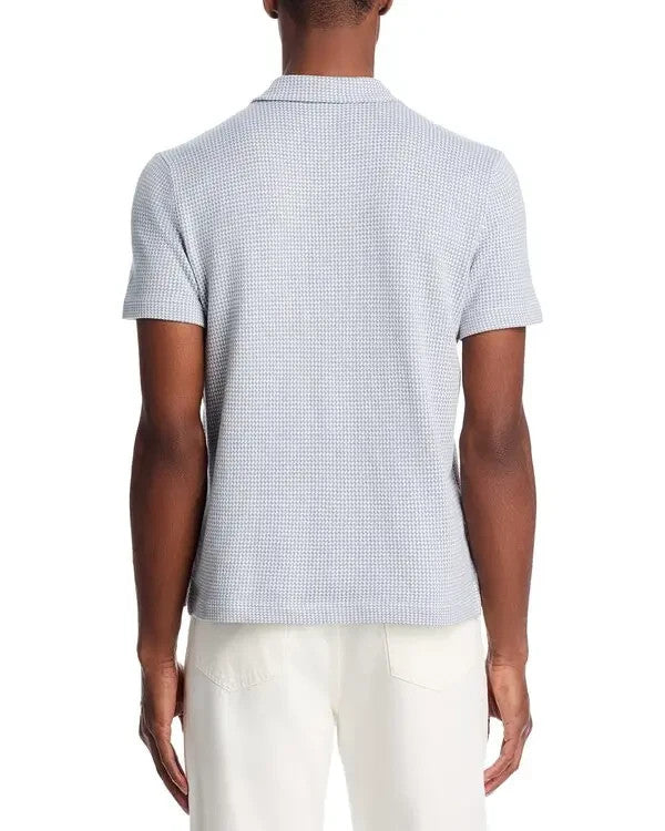 The Men's Store Houndstooth Cotton Knit Polo Shir MSRP $108