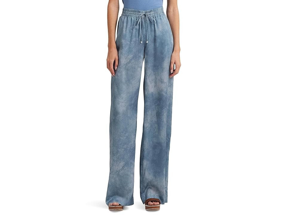 Ralph Lauren Print Charmeuse Wide-Leg Pants MSRP $175