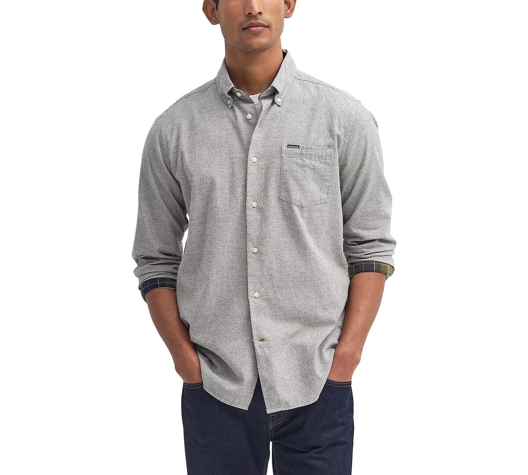 Barbour Turner Tailored-Fit Micro-Houndstooth Button-Down Shirt MSRP $100