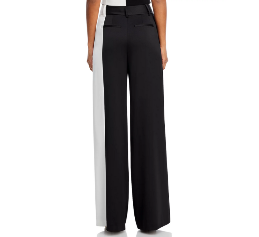 Alice and Olivia Pompey Color Block Wide Leg Pants MSRP $395