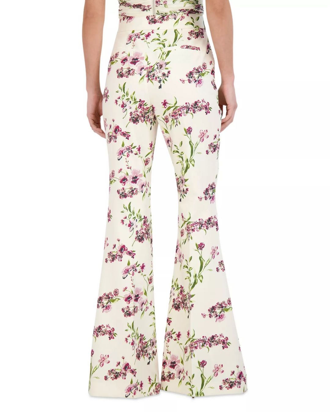 BCBGMAXAZRIA Floral Flared Leg Pants MSRP $268
