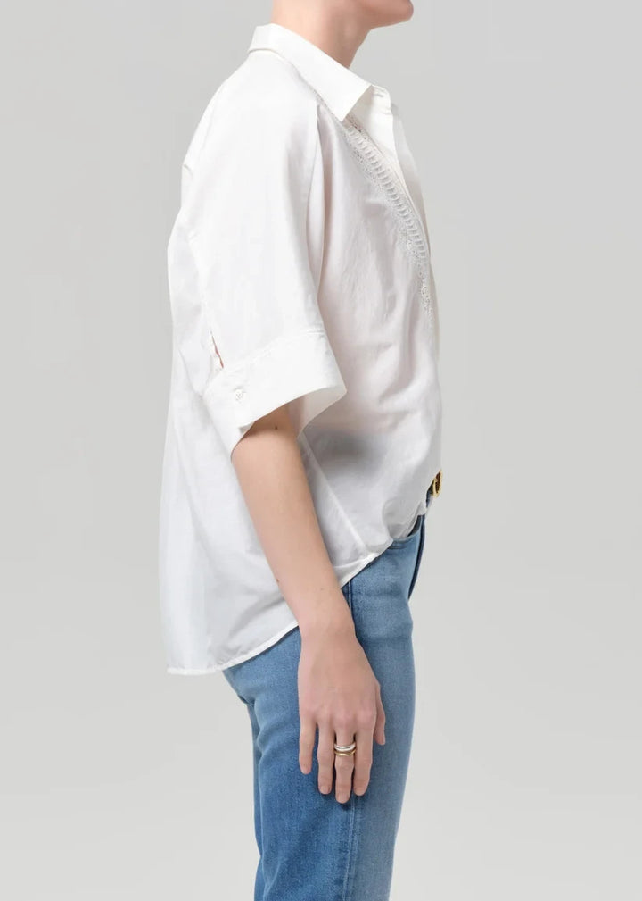 Citizens of Humanity Claire Lace Trim Shirt MSRP $268