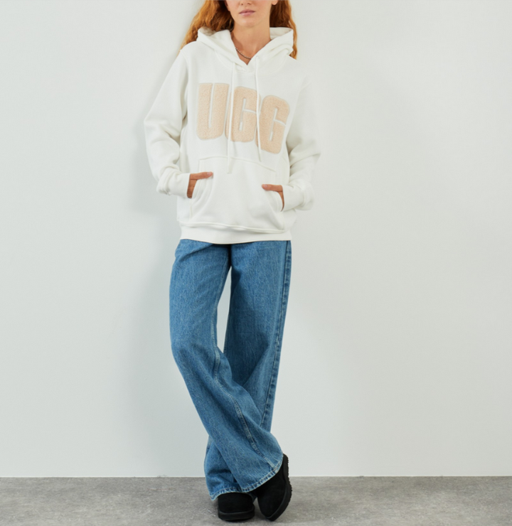 UGG® Rey UGGfluff Logo Hoodie MSRP $98