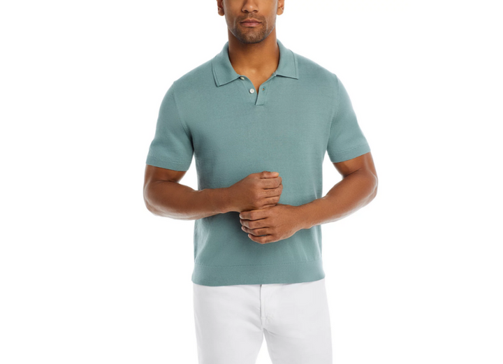 The Men's Store Cotton Two Button Sweater Polo MSRP $98