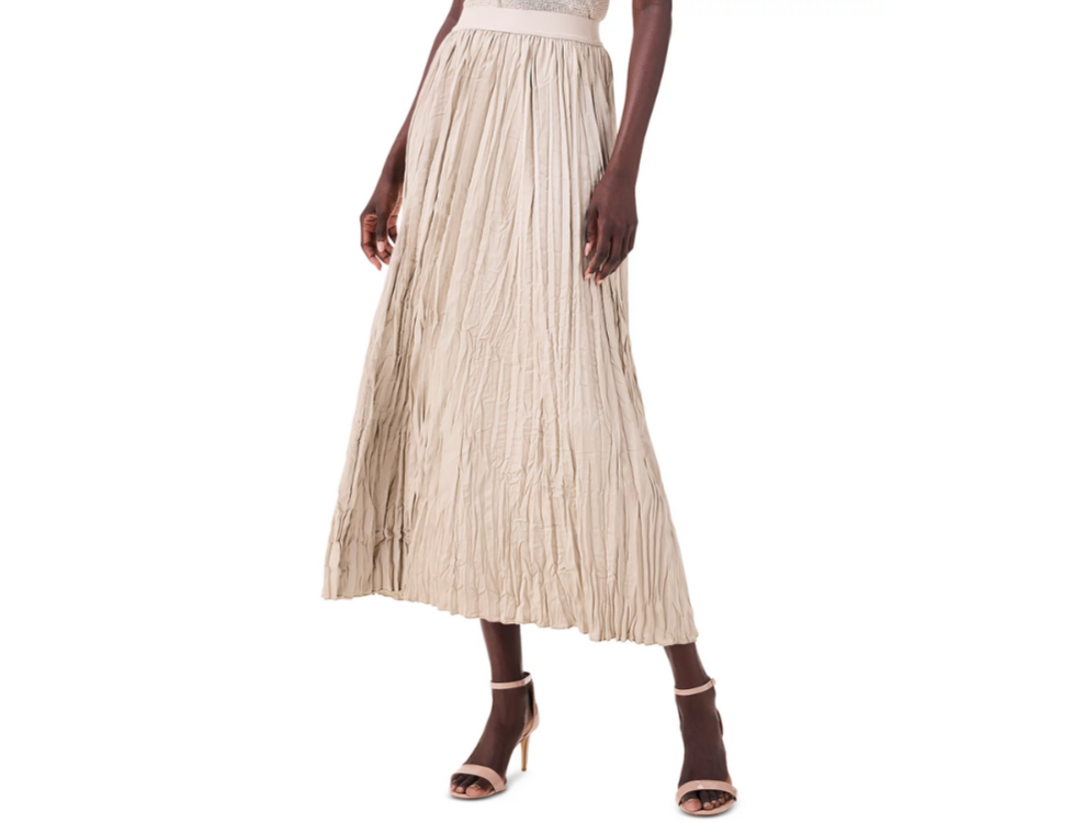 NIC+ZOE Crinkle Crush Midi Skirt MSRP $188