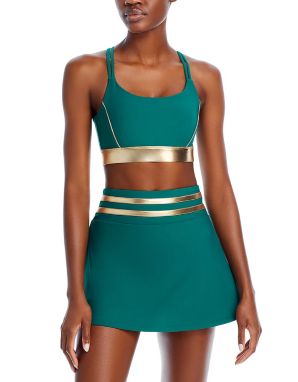 AQUA Athletic x Venus Williams Metallic Contrast Sports Bra MSRP $68