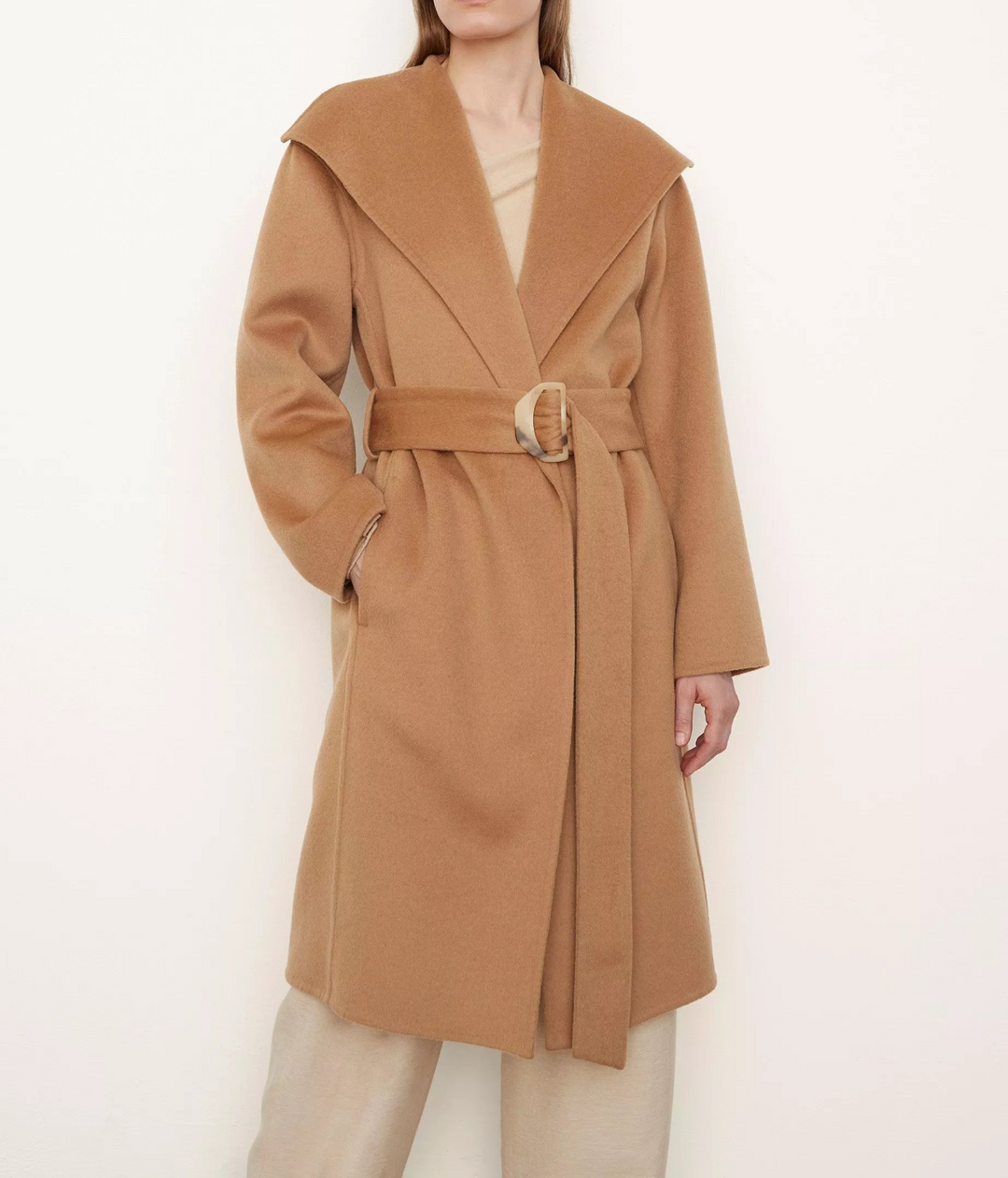 Vince Drape Neck Wool & Cashmere Coat MSRP $995
