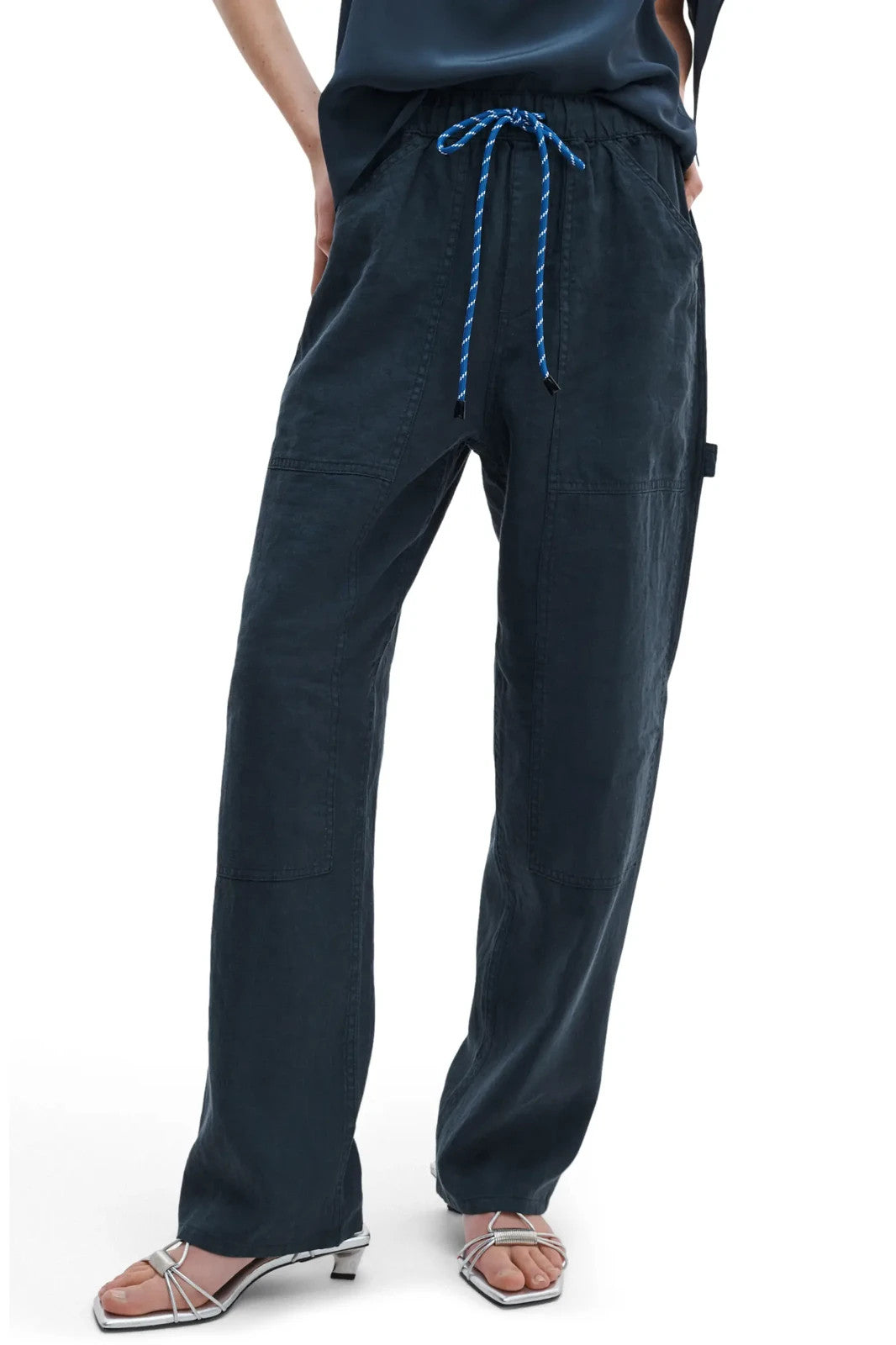 rag & bone Atlas Linen Drawstring Carpenter Pants MSRP $298
