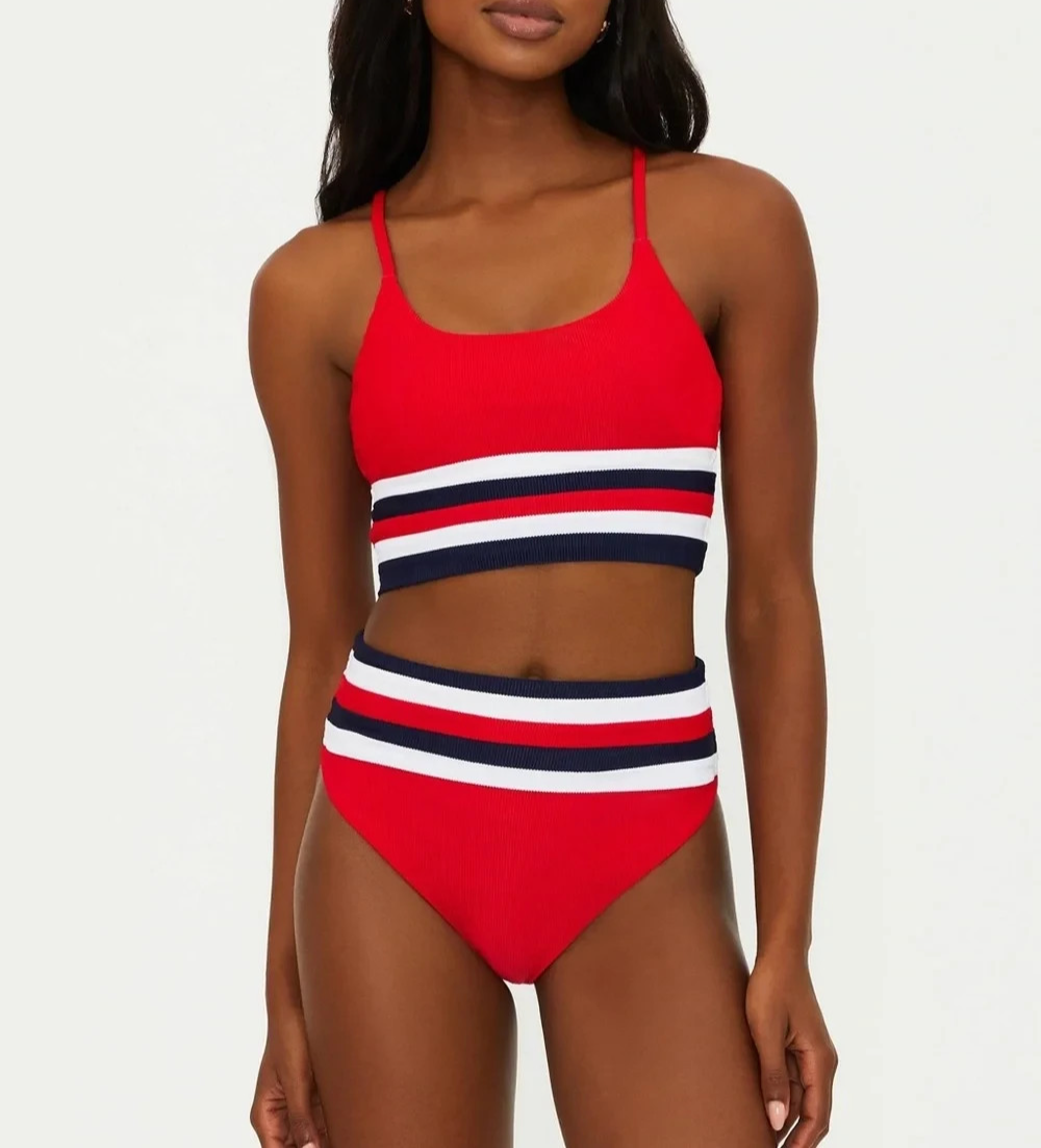 Beach Riot Mae Ribbed Bikini Top MSRP $108