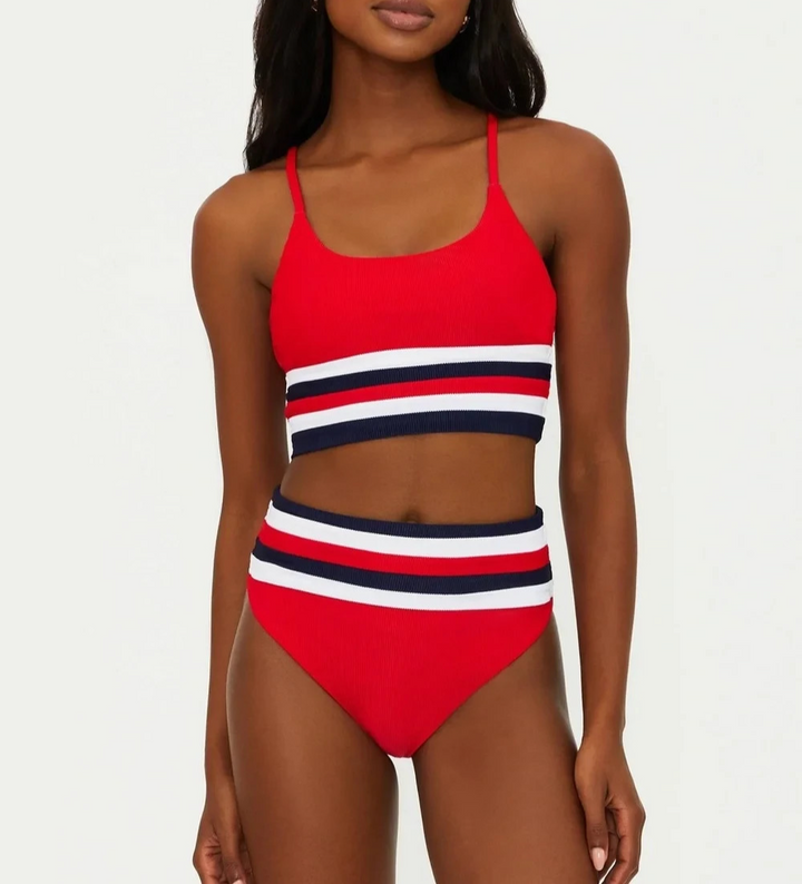 Beach Riot Mae Ribbed Bikini Top MSRP $108