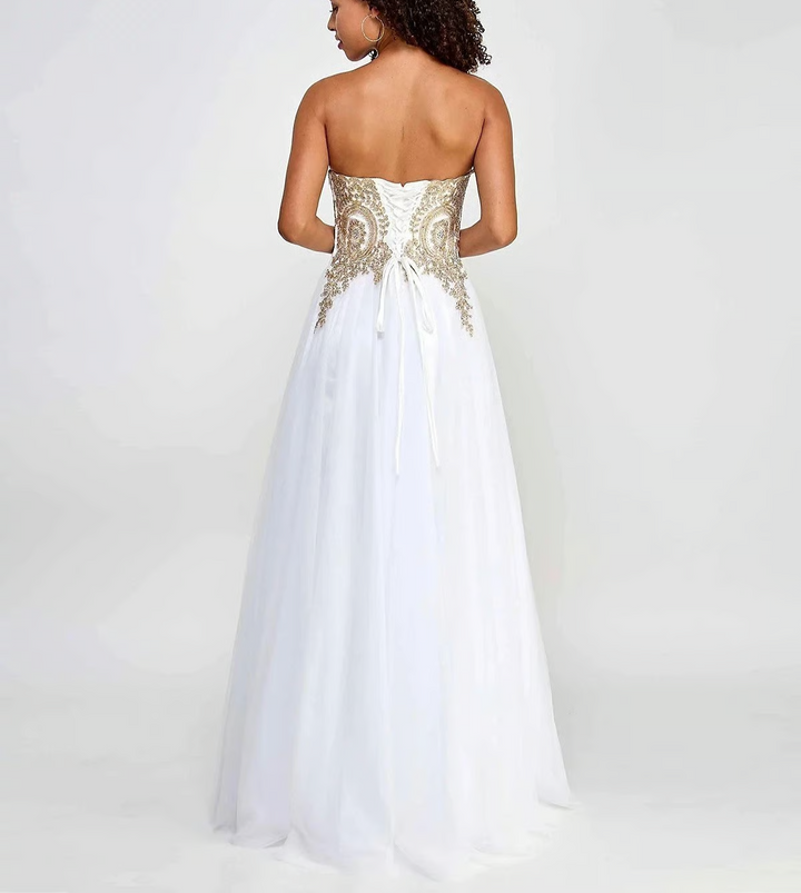 Say Yes Strapless Embellished Gown  MSRP $199