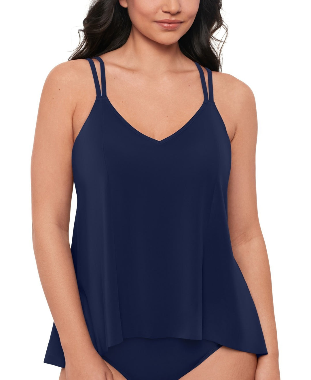 Swim Solutions Midnight Princess High-Low Tankini Top MSRP $78