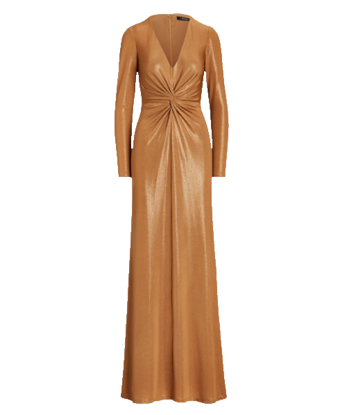 Lauren Ralph Lauren Women's Twisted Metallic Jersey Gown DGFOutlet Lauren Ralph Lauren Women's Twisted Metallic Jersey Gown DGFOutlet