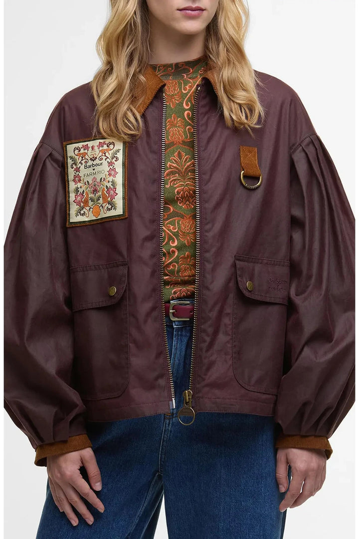Barbour X Farm Rio Thais Wax Jacket MSRP $720