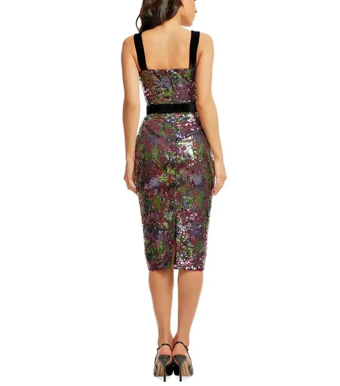 Dress the Population Nicole Sequinned MIDI Dress MSRP $328