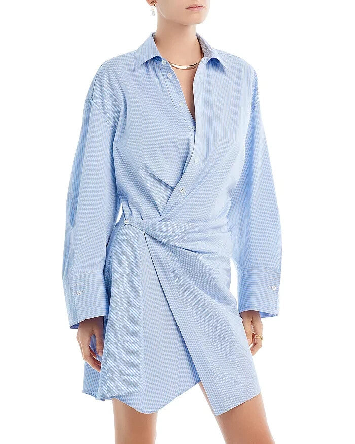 A.L.C. Madison Dress Shirt Style Faux Wrap Dress MSRP $395