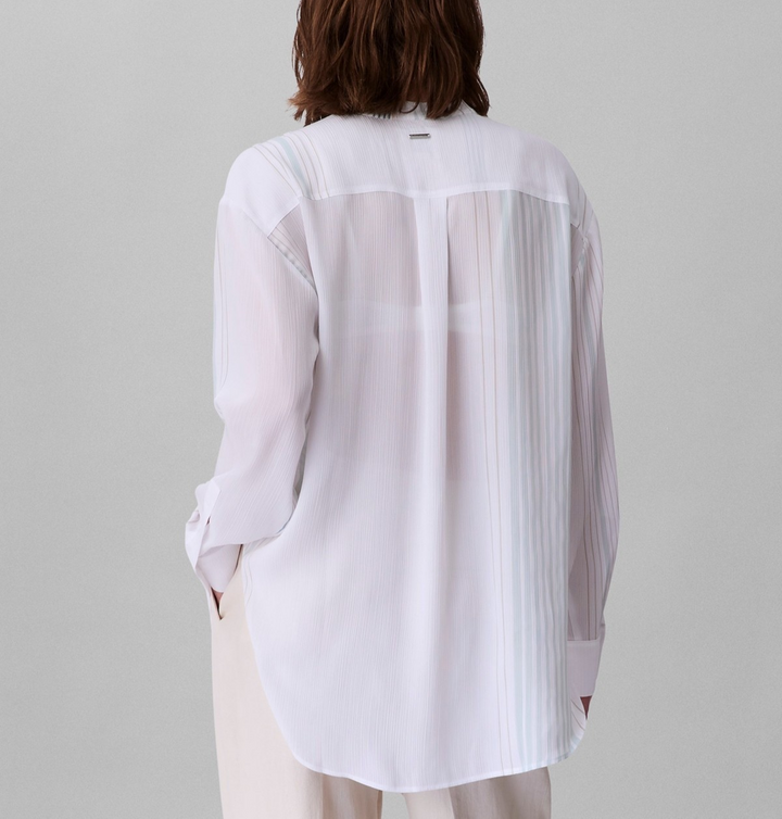 Calvin Klein Long-Sleeve Multi Stripe Tunic MSRP $109