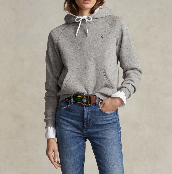 Polo Ralph Lauren Women's Shrunken Fit Fleece Hoodie Sweatshirt MSRP $158