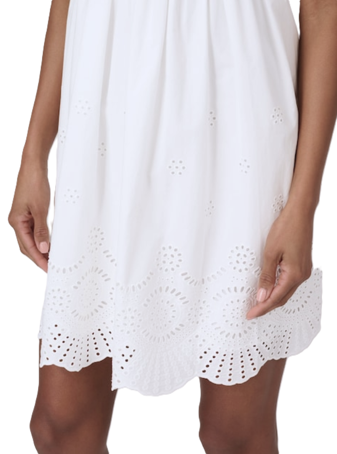 Adrianna by Adrianna Papell Cotton Eyelet Puff-Sleeve Dress MSRP $139
