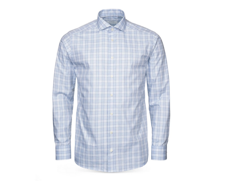 Eton Contemporary Fit Mélange Plaid Shirt MSRP $280