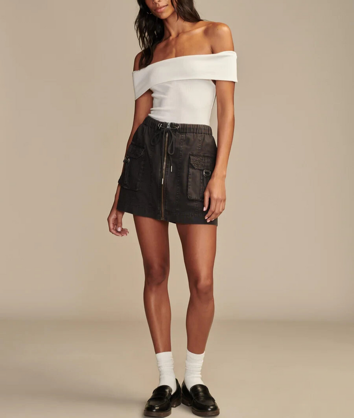 Lucky Brand Army Cargo Linen-Blend Mini Skirt MSRP $79