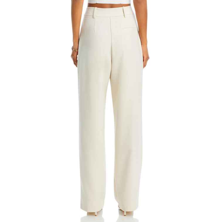 WAYF Dree Pleated Wide Leg Trousers MSRP $98