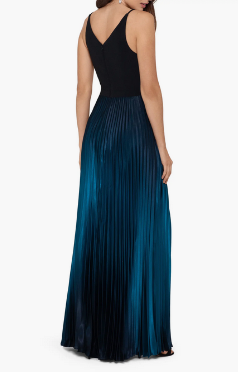 AQUA Pleated Shimmer Gown MSRP $268
