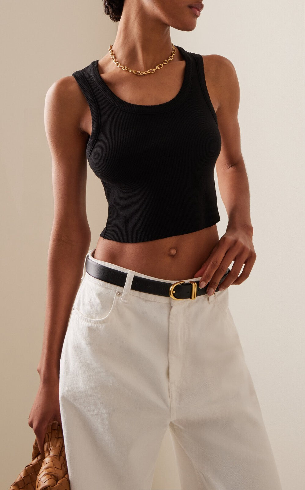 Agolde, Sleeveless Tops, Ribbed Tank Top with Sporty Cut