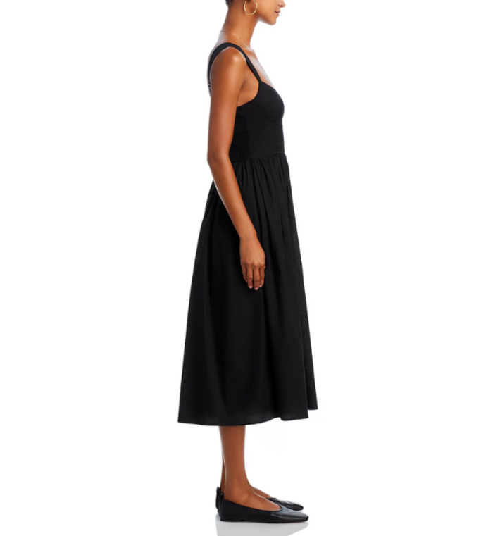 aqua corset midi dress Aqua Womens Smocked Long Maxi Dress Blue Xs