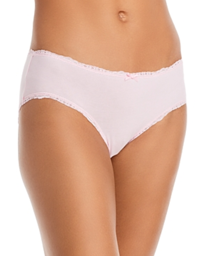 AQUA Intimates Lace Trim Elastic Waistband Thong MSRP $12