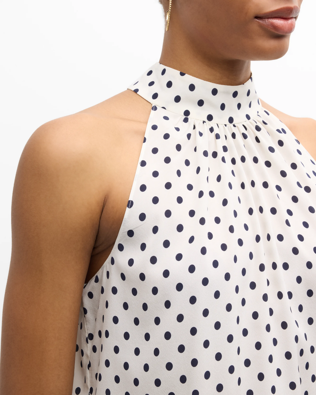 Veronica Beard Kovi Polka Dot Halter Top MSRP $348