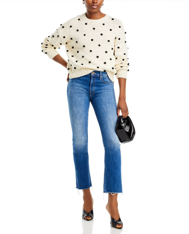 MOTHER The Insider Flood Fray High Rise Ankle Straight Jeans MSRP $248