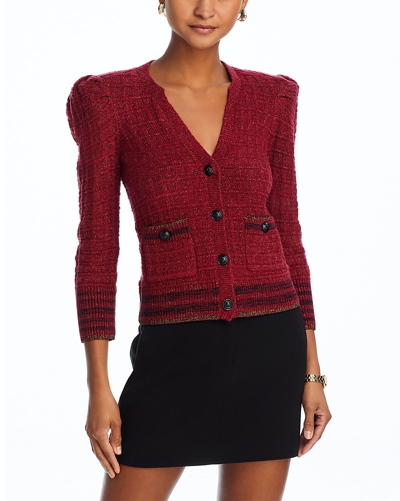 L'AGENCE Jenni Striped Button Front Cardigan MSRP $475