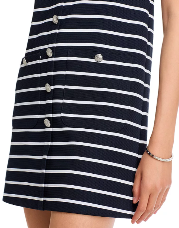 Veronica Beard Tibbie Striped Button Front Dress MSRP $398