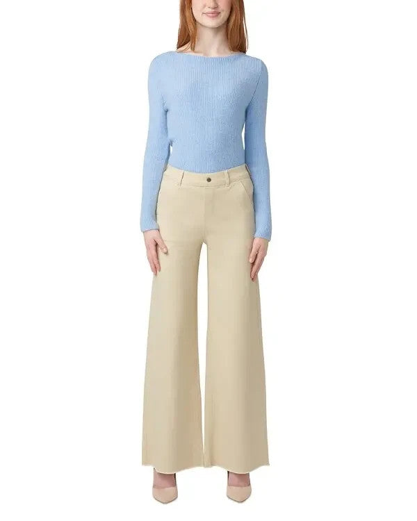 Hue High Rise Frayed Wide Leg Jeans MSRP $68