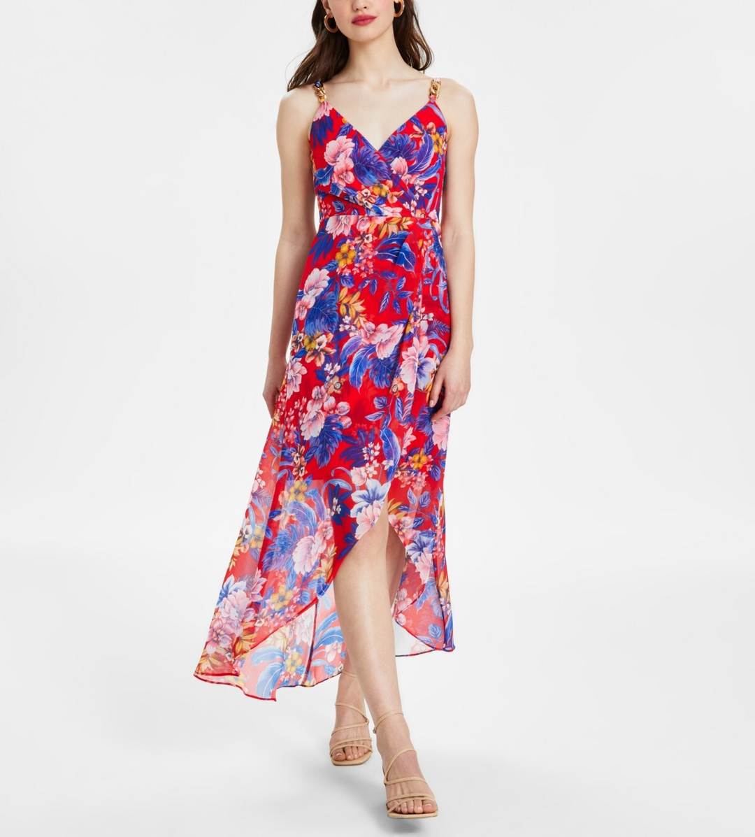 Siena Floral Print Sleeveless High-Low Maxi Dress MSRP $128