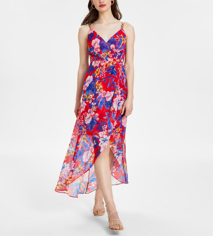 Siena Floral Print Sleeveless High-Low Maxi Dress MSRP $128