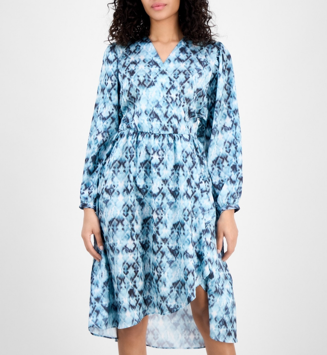 BOSS Orange Women's Printed Blouson-Sleeve Midi Dress MSRP $248