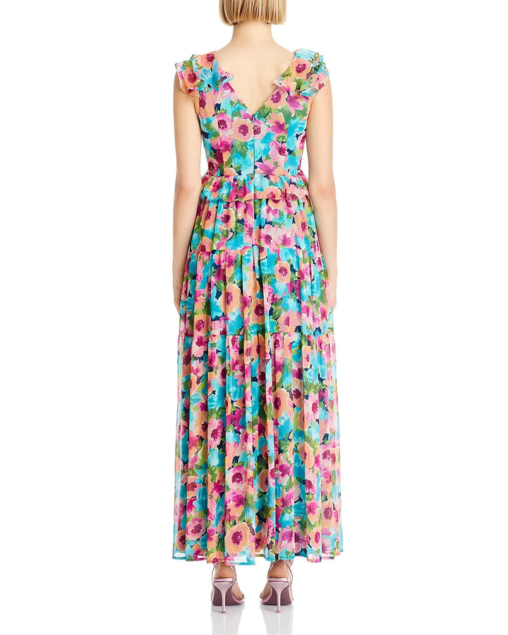 AQUA Ruffled Maxi Dress MSRP $128