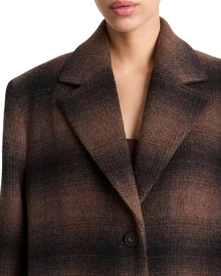 Vince Shadow Plaid Car Coat MSRP $895