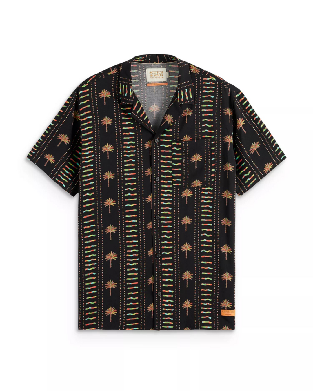 Scotch & Soda Palm Print Short Sleeve Shirt MSRP $128