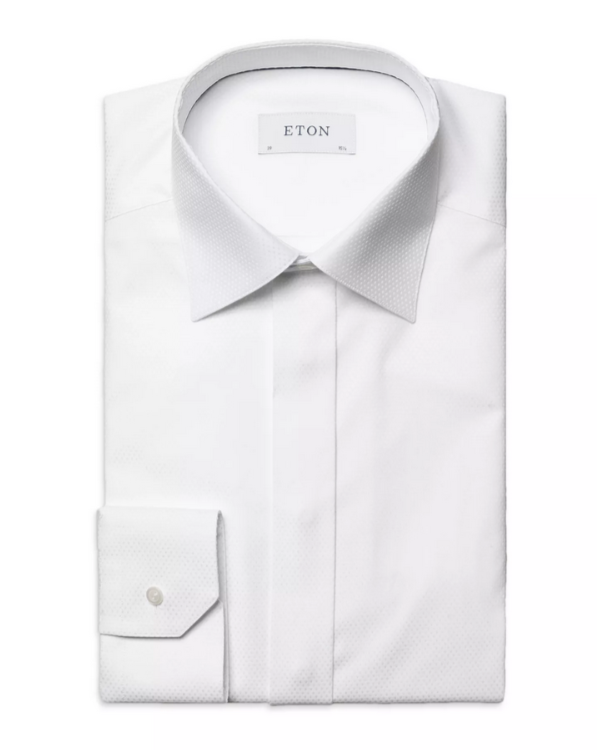 Eton Contemporary Fit Pin-Dot Piqué Formal Shirt MSRP $350
