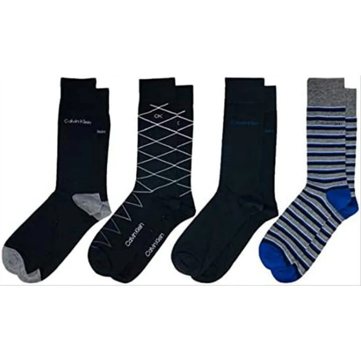 Calvin Klein Mens Cotton Blend 4 Pack Crew Socks MSRP $29