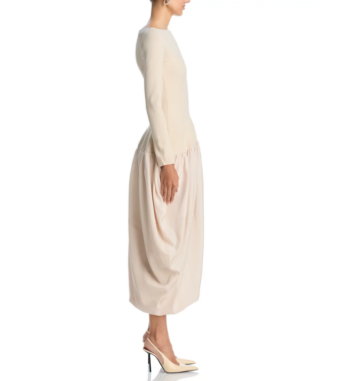 SIMKHAI Angela Long Sleeve Midi Dress MSRP $845